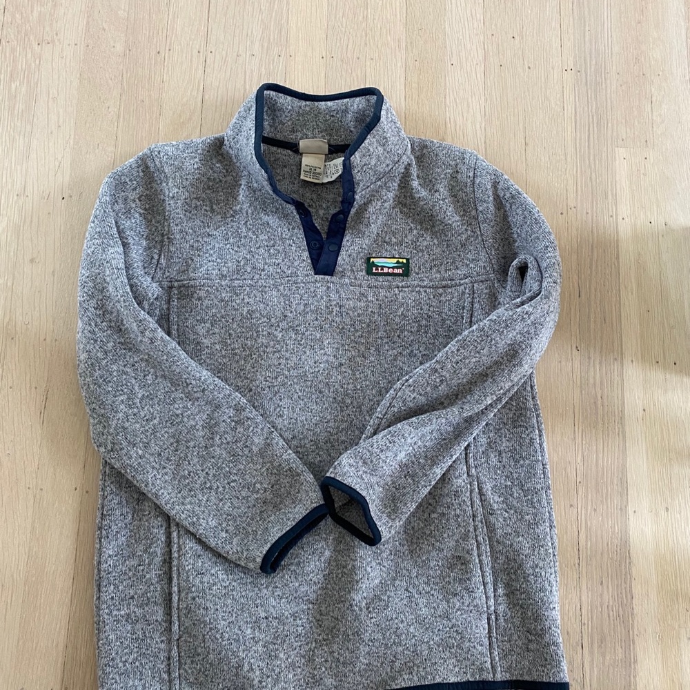 L.l. Bean sweater fleece pullover grey kids 16